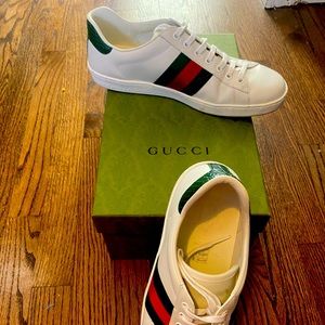 New Ace Leather Sneakers With Web Detail